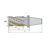 Helical milling HMP01 Kr: 90° HMP01-050/063/080x84/74/104/134/144-BT50-SP12-04 - Makotools Industrial Supply Tools for Metal Cutting